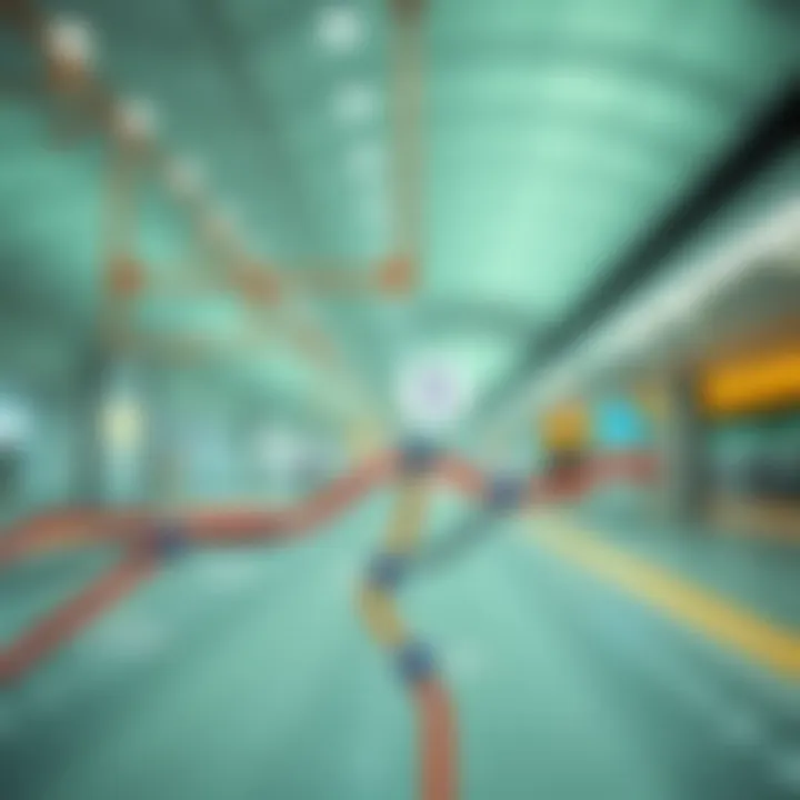 Route map of Dubai Metro to Airport Terminal 1