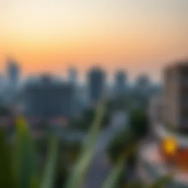 A serene view of Dubai's peaceful neighborhoods Tranquil urban environment in Dubai