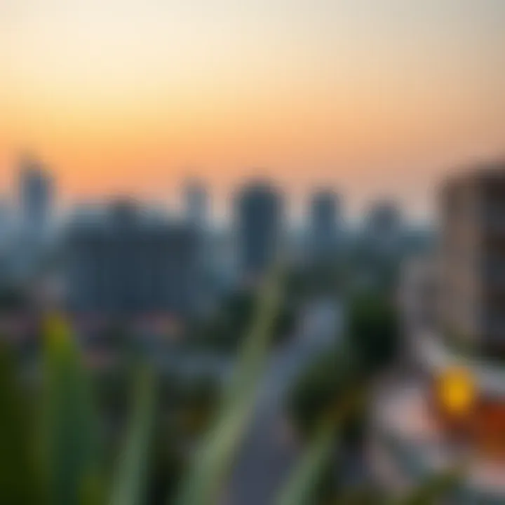 A serene view of Dubai's peaceful neighborhoods Tranquil urban environment in Dubai