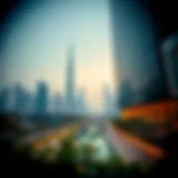 A scenic view of Dubai's skyline with modern banking buildings