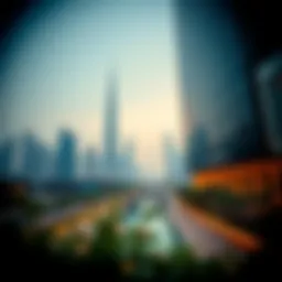 A scenic view of Dubai's skyline with modern banking buildings