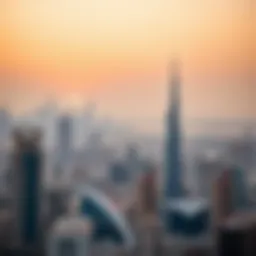 A scenic view of Dubai skyline with Sharjah in the distance