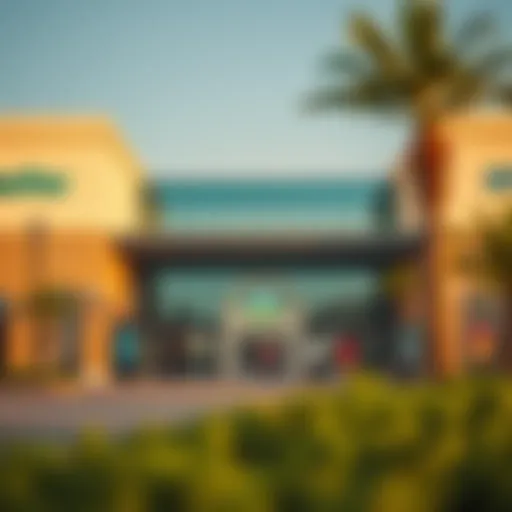 View of Dubai Outlet Mall Metro Station exterior
