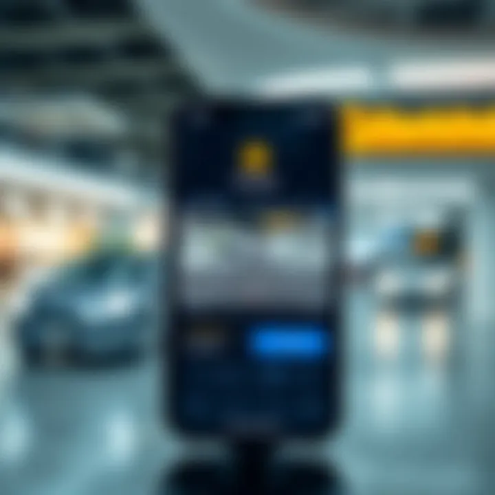 User-friendly parking app interface for locating parking spots within Dubai Mall