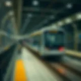 Metro train on the track between Abu Dhabi and Dubai