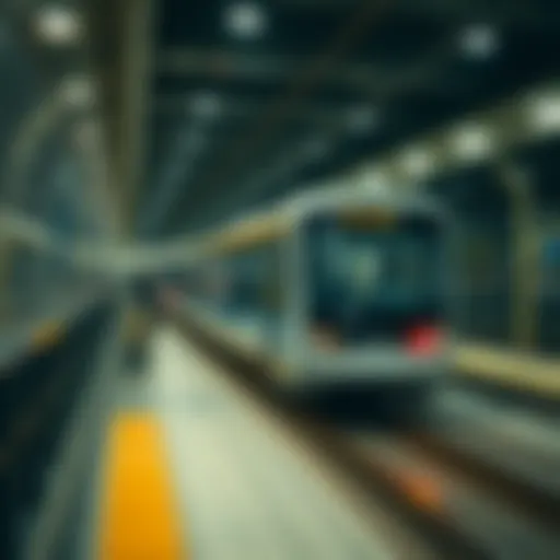 Metro train on the track between Abu Dhabi and Dubai