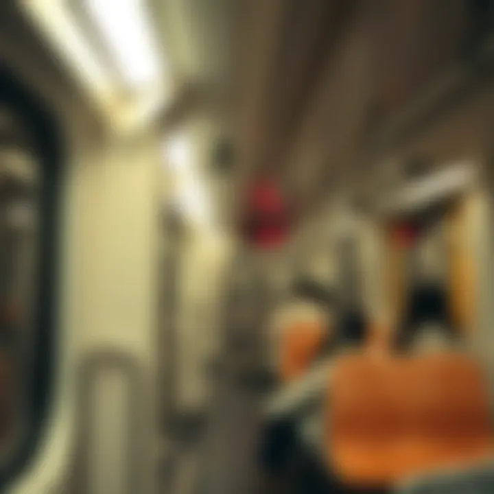 Inside view of a modern metro carriage