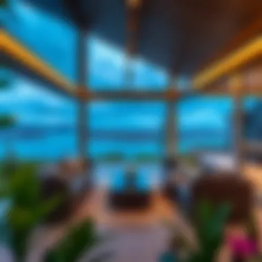 Modern minimalist outdoor lounge with panoramic views