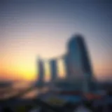 Sunset Glory of Palm Tower Stunning view of Palm Tower at sunset