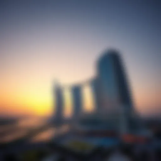 Sunset Glory of Palm Tower Stunning view of Palm Tower at sunset