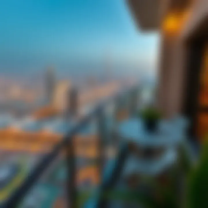 Breathtaking Views from Paramount Residences Panoramic view of Dubai skyline from a residence balcony