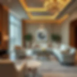 Luxurious living room with pristine cleaning