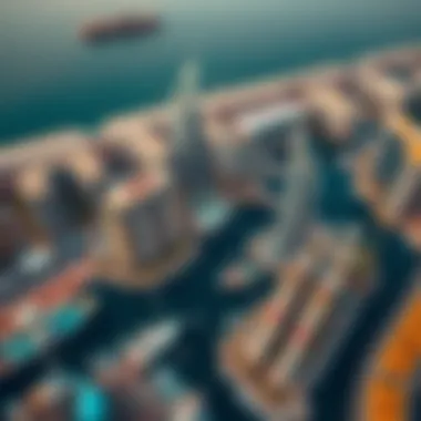 Aerial Perspective of Dubai Marina Aerial view of Dubai Marina