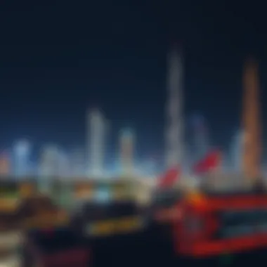 UAE Skyline Illuminated during Festive Celebrations UAE skyline during holiday celebrations