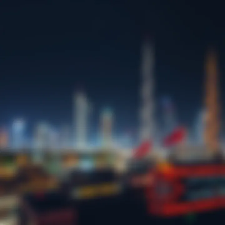 UAE Skyline Illuminated during Festive Celebrations UAE skyline during holiday celebrations