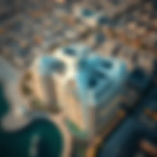 Aerial view of قطار هيلز مول showcasing its unique architectural design