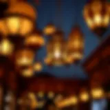 Traditional Ramadan lanterns illuminating a festive atmosphere