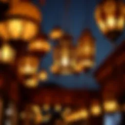 Traditional Ramadan lanterns illuminating a festive atmosphere