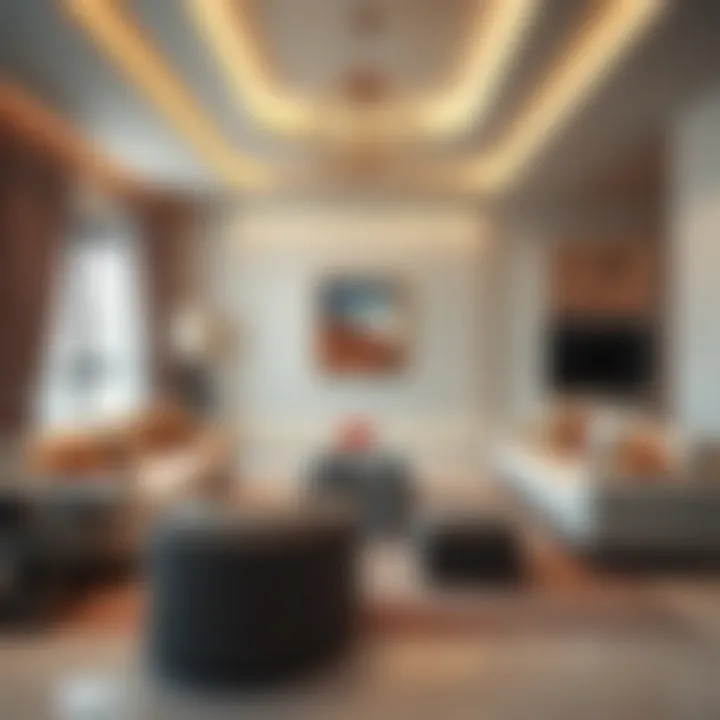 Luxurious living room interior of a rental apartment in Bani Yas East