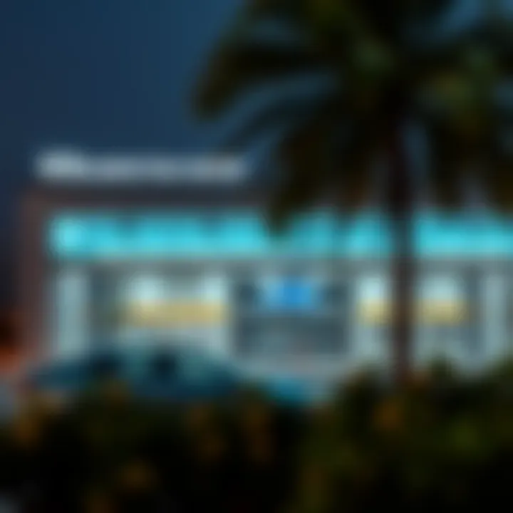 Exterior view of an RTA inspection center in Dubai