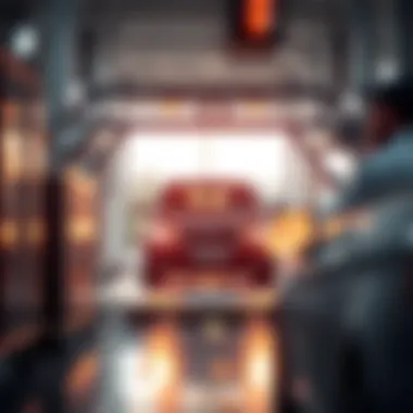 Vehicle undergoing inspection at an RTA facility