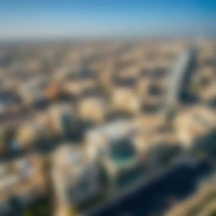 Aerial Perspective of Dubai's Real Estate Aerial view of Dubai's real estate landscape showcasing diverse architectural styles.