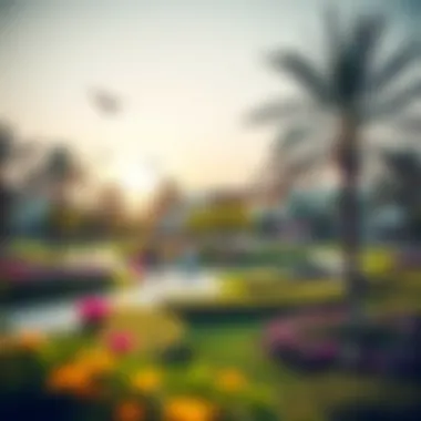 Community Park in Sharjah Garden City A vibrant park in Sharjah Garden City emphasizing community interaction and environmental sustainability.