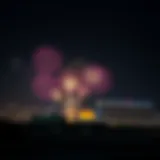 Spectacular fireworks lighting up the night sky over Abu Dhabi