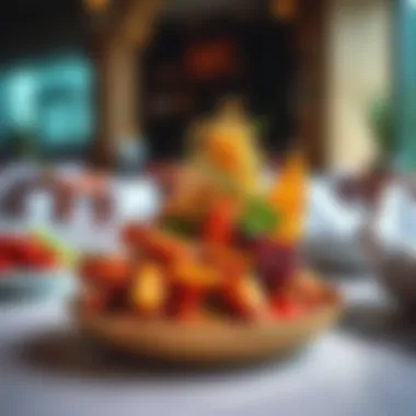An artistic display of a signature dish that blends cultural influences unique to Al Warqa.