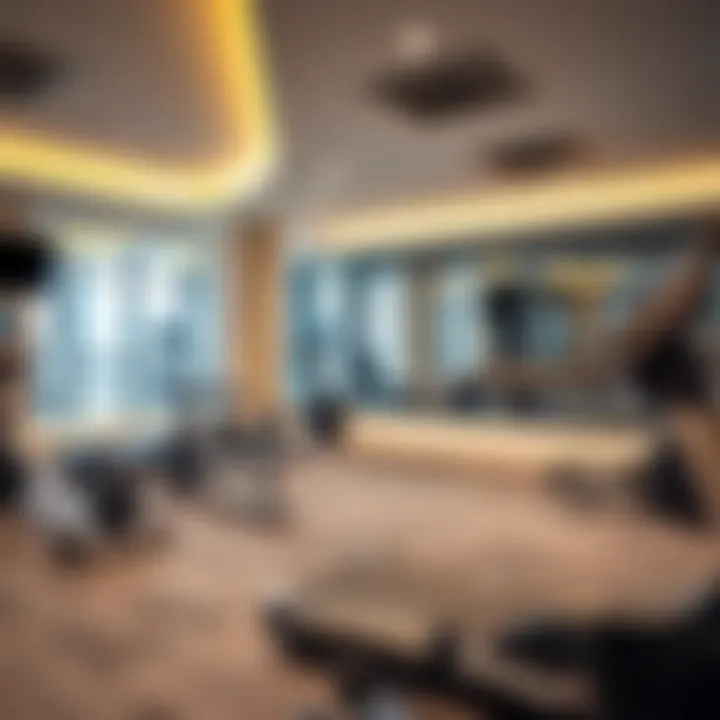 Well-equipped fitness center within Symphony Apartments