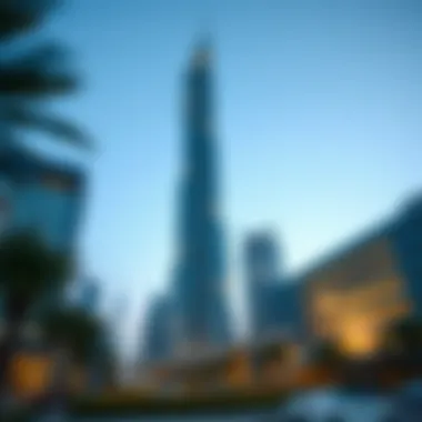 Architectural design blueprint of a contemporary sky tower