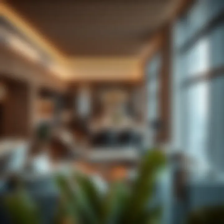 Community space within a sky tower development