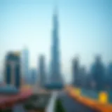 Iconic skyline of Dubai featuring Burj Khalifa