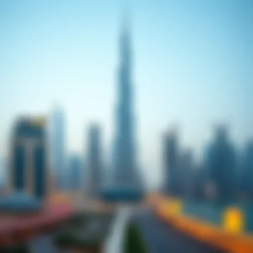 Iconic skyline of Dubai featuring Burj Khalifa