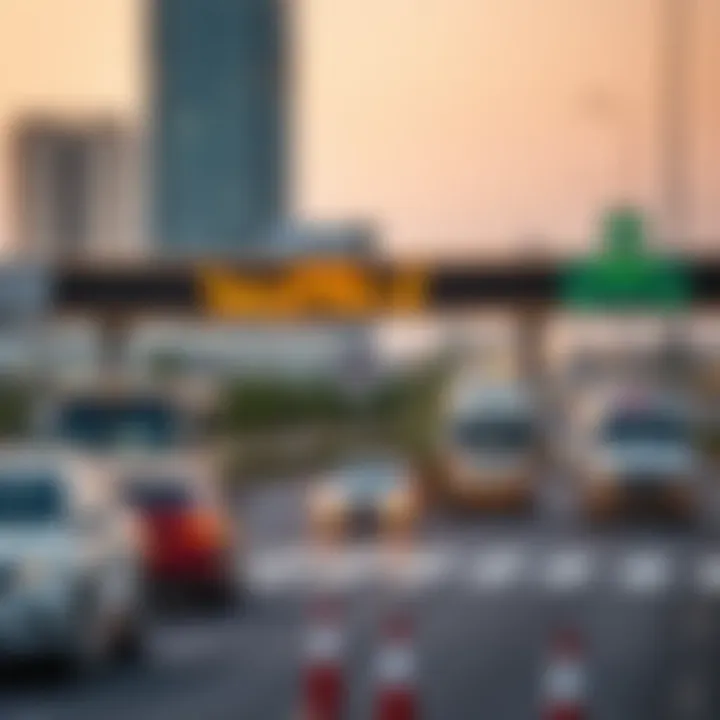 Traffic flow analysis near a Salik toll gate
