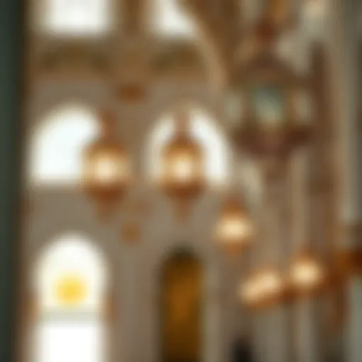 Intricate decorations adorning a mosque during Eid