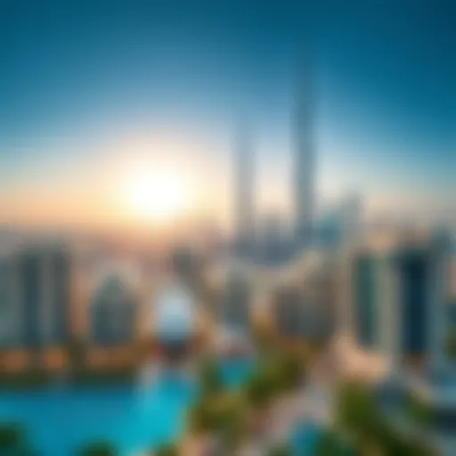 Panoramic view of Dubai's skyline showcasing luxury properties
