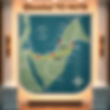 A map illustrating the route from Hatta to Dubai