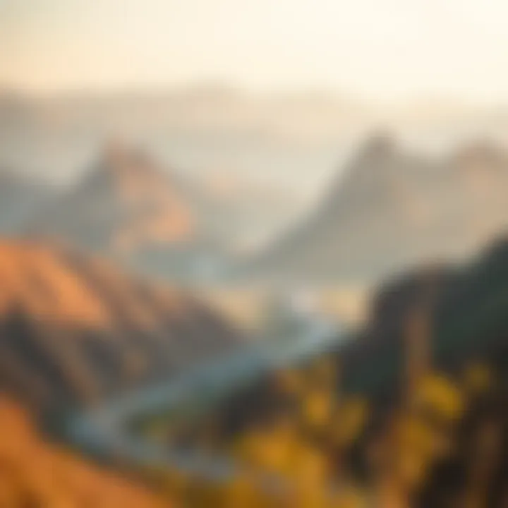 A scenic view of Hatta surrounded by mountains