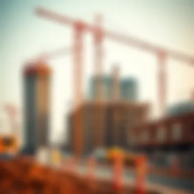 Ongoing Construction: A Glimpse into Development Construction site representing ongoing projects