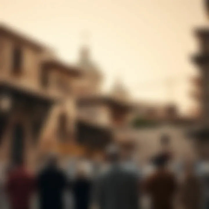 The call to prayer echoing through a traditional neighborhood