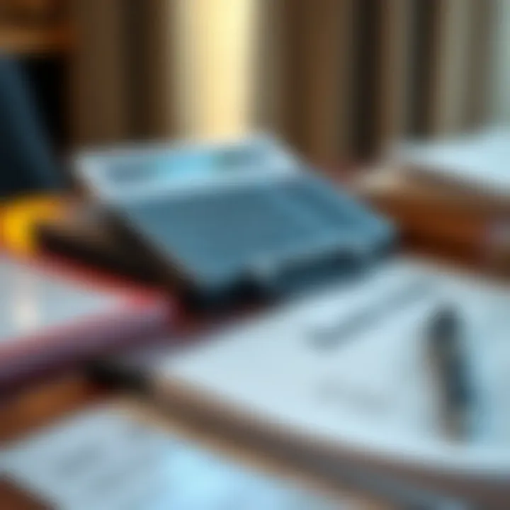 Bank documents and a pen on a desk