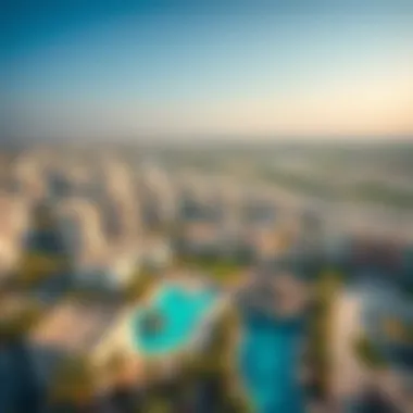 Aerial View of Dubai Hills Aerial view of Dubai Hills showcasing its modern architecture and amenities