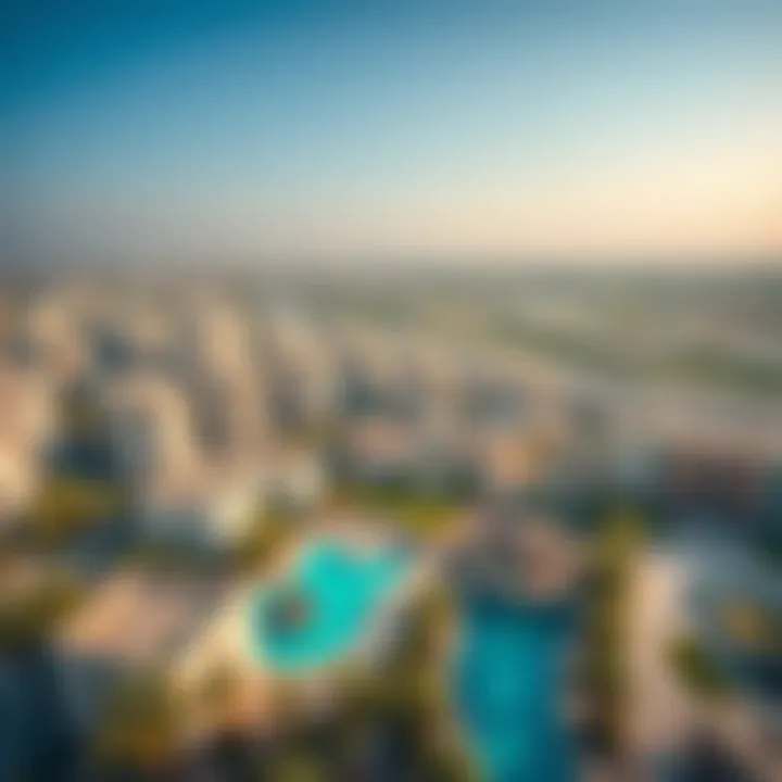 Aerial View of Dubai Hills Aerial view of Dubai Hills showcasing its modern architecture and amenities