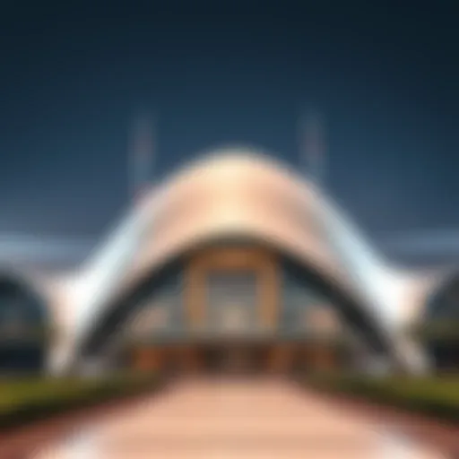 Exterior view of Emirates Airlines Terminal showcasing architectural design