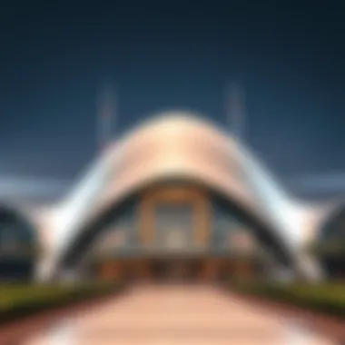 Architectural Marvel of Emirates Airlines Terminal Exterior view of Emirates Airlines Terminal showcasing architectural design