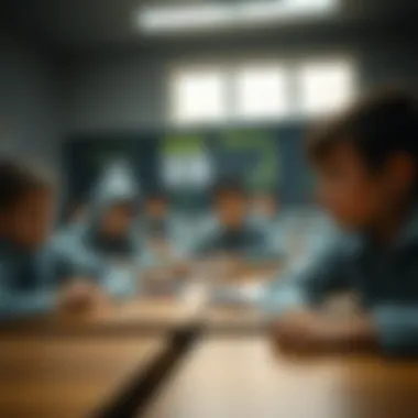 Dynamic Classroom Environment A group of students engaging in a classroom setting