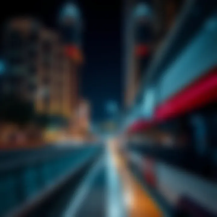 Dubai Metro Station at night, showcasing vibrant urban life