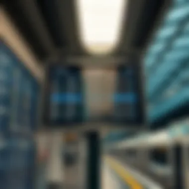 Timetable display at a Dubai Metro Station, illustrating operational hours