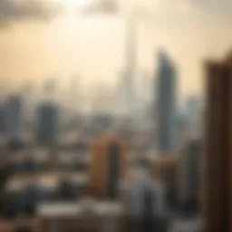 Overview of Dubai's skyline with residential buildings